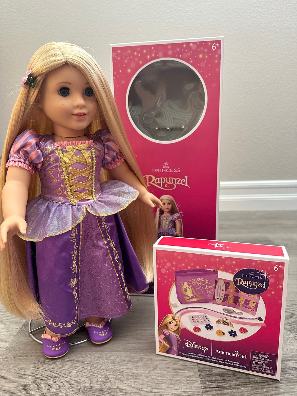 Disney Rapunzel Doll American Girl with Hair Accessories Bundle and extra gift